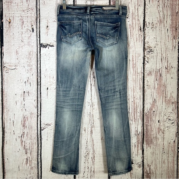 Almost Famous Denim Distressed Skinny Jeans Size 0 EUC - Picture 3 of 13